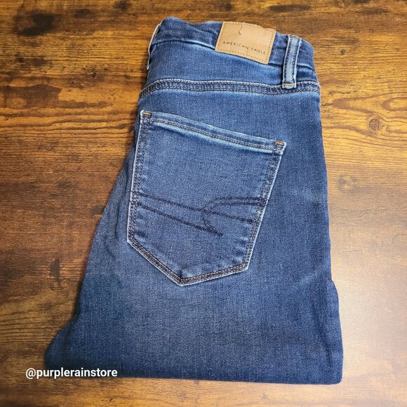 American Eagle Jeans 2 S Jegging Curvy Super Hi Rise Next Level Stretch Dark - Picture 3 of 13